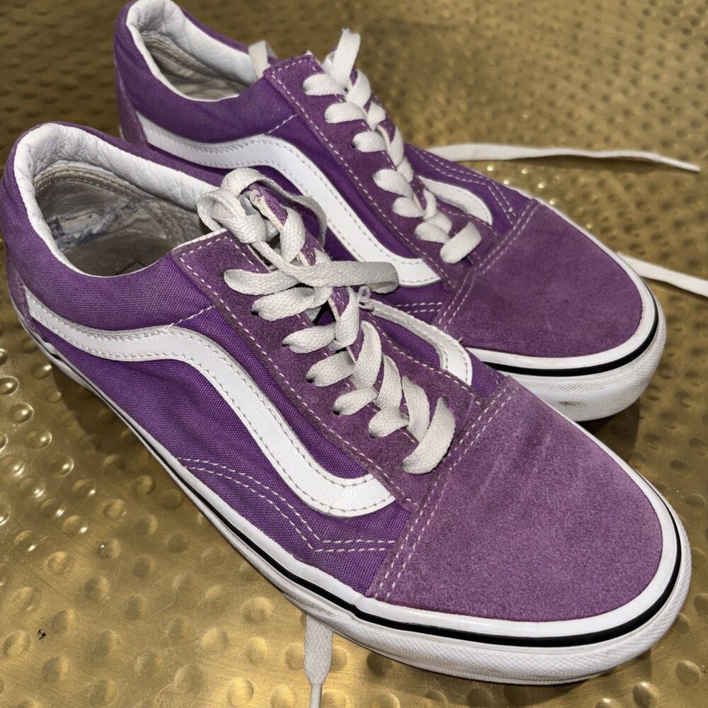 Van's Off the Wall Suede Low Top Skate Shoes Sneakers Purple Men's 5.5 Woman 7